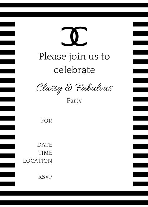 chanel official invitation|Chanel invitation plain template.